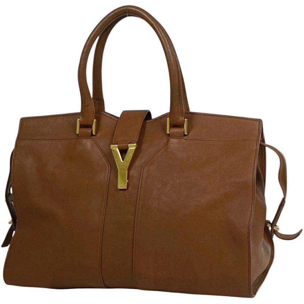 Saint Laurent Yves Cabas Handbag Tote Bag Y Leather Brown